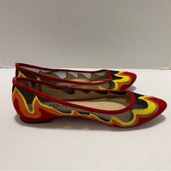 Katy Perry The Fuego Black And Red Flame Ballet Flats - Picture 5 of 10